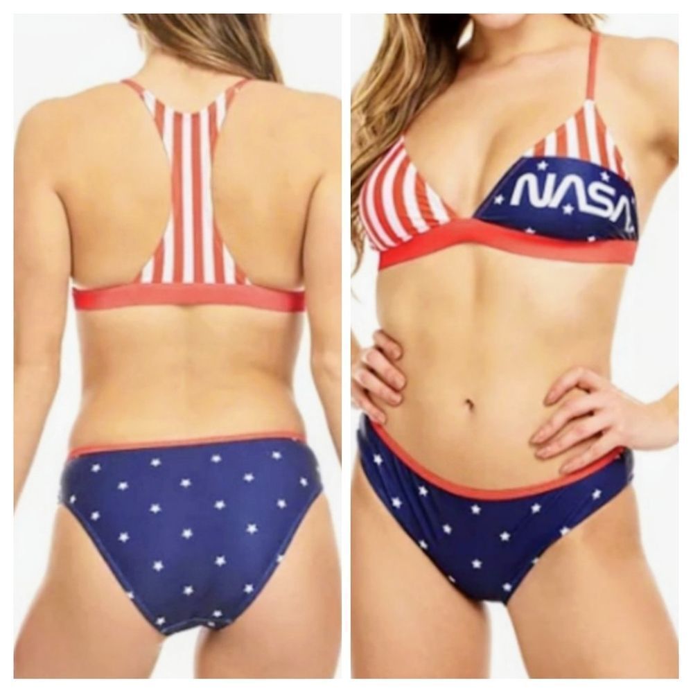 NEW Women's UNDERCURRENT NASA Americana Racerback 2-Piece Bikini Set XL